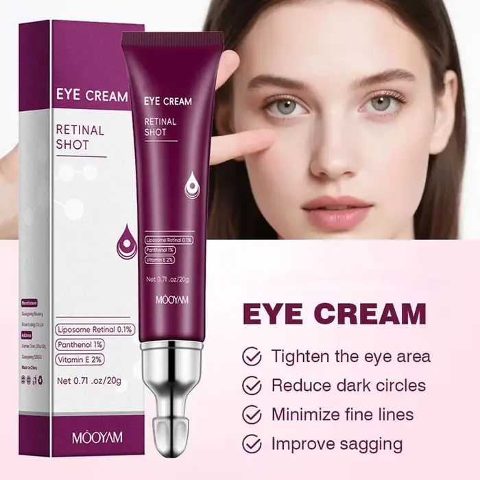 Crème Contour des Yeux Anti-Rides Instantanée : Estompe les Ridules, Raffermit et Atténue les Poches, Hydratante et Tonifiante