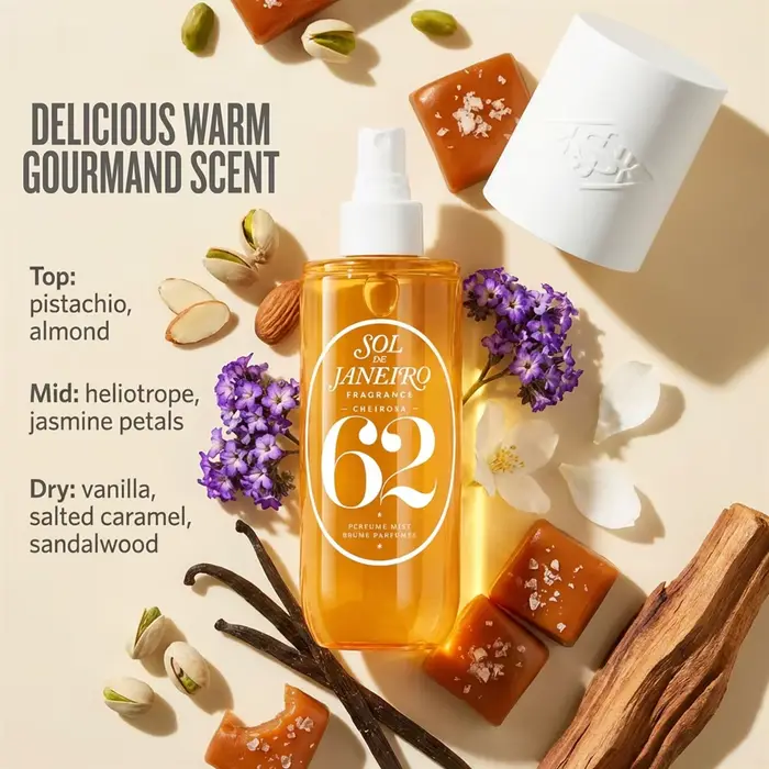 Sol De Janeiro 62 48 68 87 40 76 71 59 Brume parfumée à la fragrance longue durée 90ml Prête à voyager Parfum unisexe