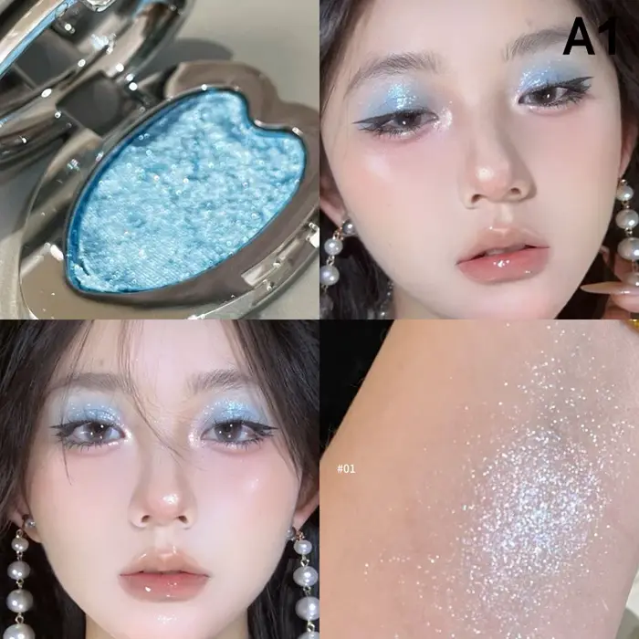 Palette de fards à paupières nacrés HERORANGE, blush pour le visage, illuminateur, fard à paupières 
