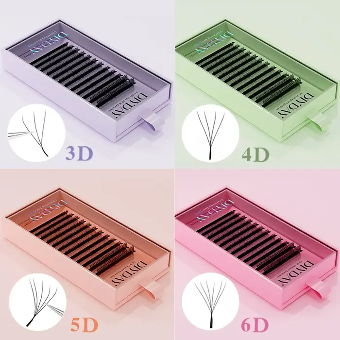 DIYDAY Extension de cils en forme de W 3d 4d 5d 6d 7d 8d W