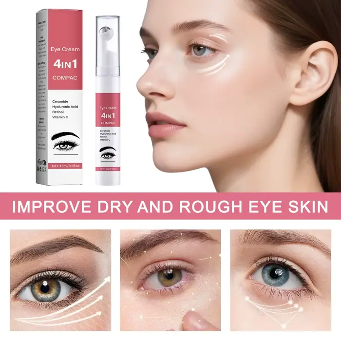 Crème pour les yeux 4 en 1 de 15 ml – Réduit les ridules