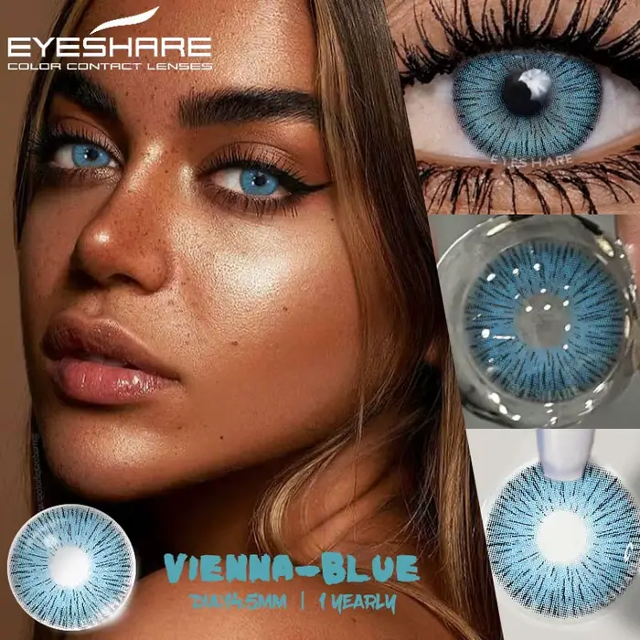 EYESHARE Lentilles de contact de couleur pour les yeux 1 paire de contacts oculaires bleus Marron