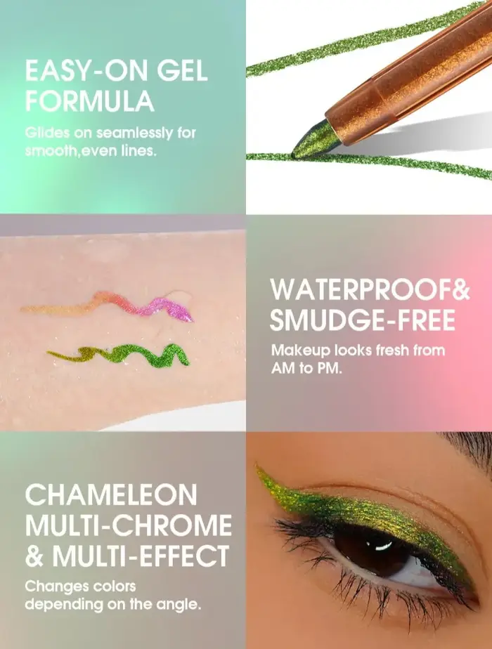 Caméléons Eyeliner liquide perle brillant métallique fard à paupières Liner Multi Chrome couleur Aurora maquillage des yeux paillettes Pigment
