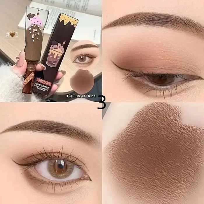 Cappuvini lait thé velours brume liquide fard à paupières Monochrome mat maquillage longue durée dou