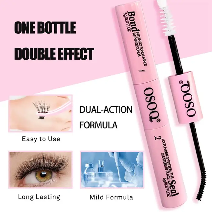 Colle et dissolvant 2-en-1 pour cils