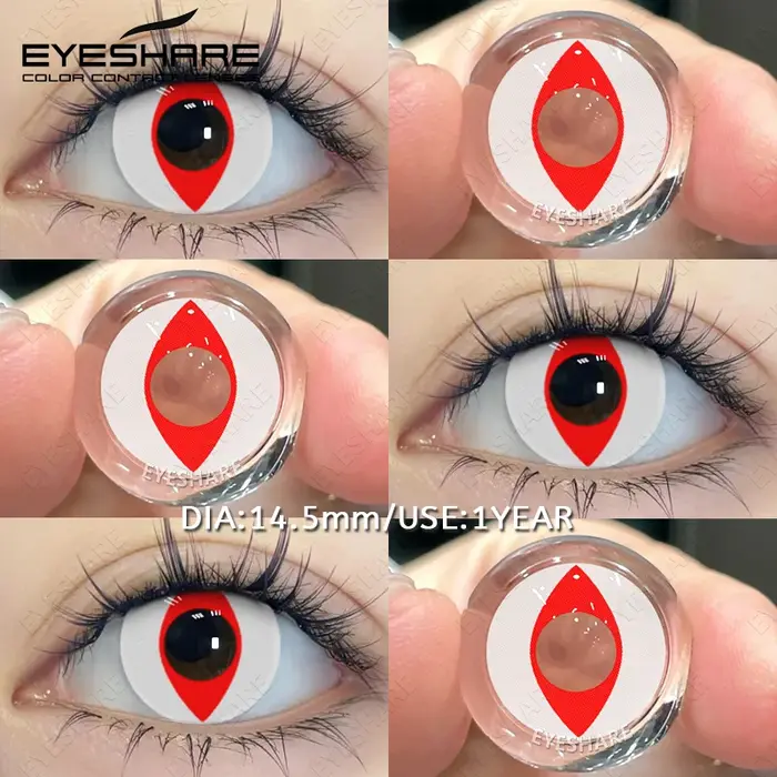 EYESHARE 2 pièces Cosplay lentilles de Contact colorées Anime Cateye