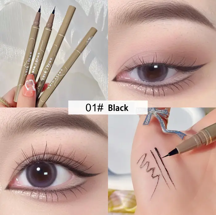Stylo Eyeliner Imperméable Lisse et Très Fin, Accessoire de Longue Durée, vaccage Rapide, Adapté aux