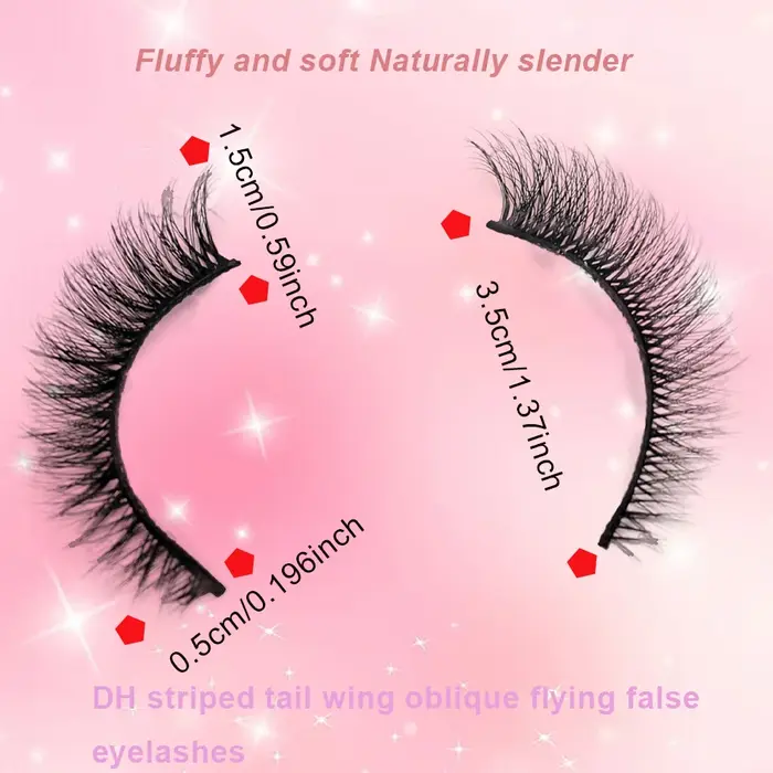 10 paires de faux cils épais et recourbés avec un effet de maquillage naturel en trois dimensions