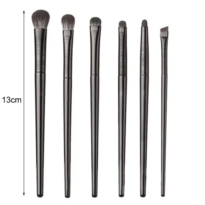 Ensemble de pinceaux de maquillage pour les yeux noirs, 6 pièces, pour contour professionnel, fard à paupières, Eyeliner, mélange Portable, outil cosmétique de beauté du visage