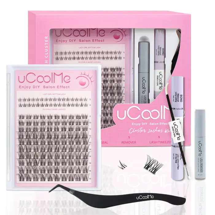 UCoolMe cils Venus 132 pièces Kit de grappes à portée plus large avec dissolvant de liaison et de joint Extension