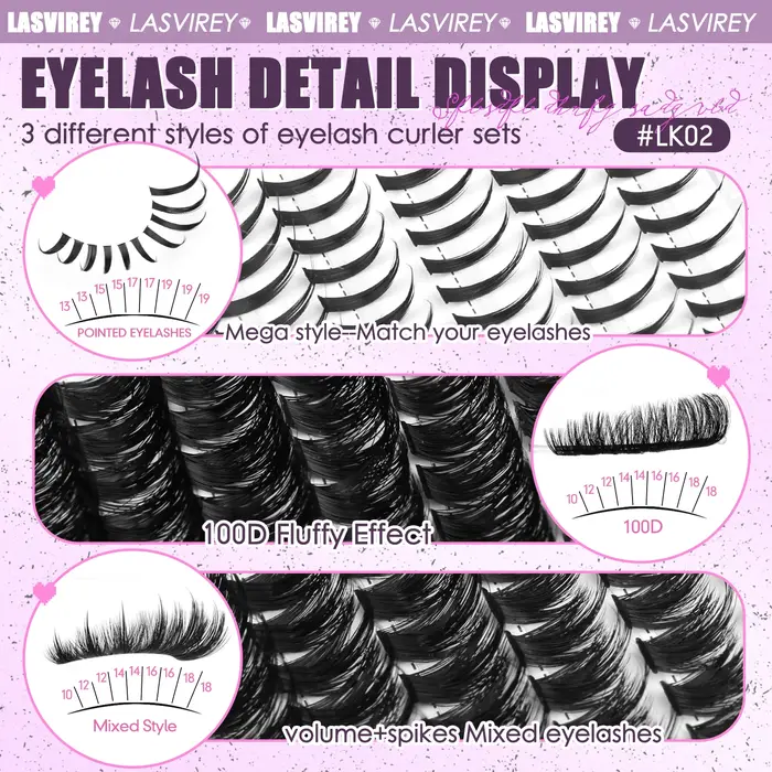LASVIREY Extensions de cils en touffes