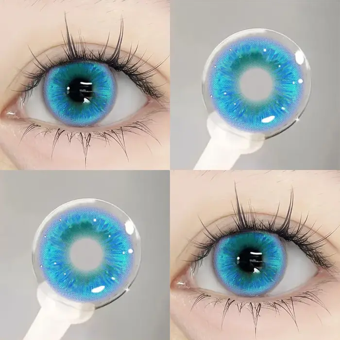 Paire Halloween Cosplay lentilles de Contact colorées pour les yeux Anime noir blanc couleur Contacts cosmétiques
