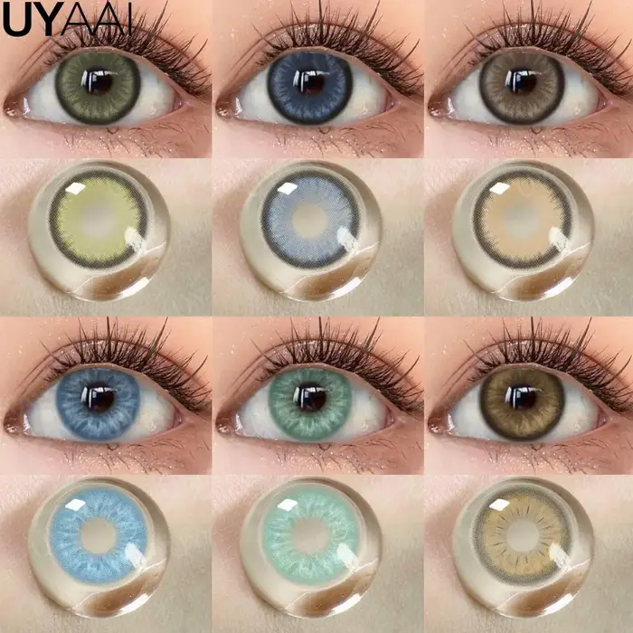 UYAAI nouvelles lentilles de contact colorées pour les yeux élèves de couleur verte Contacts oculaires bleus naturels
