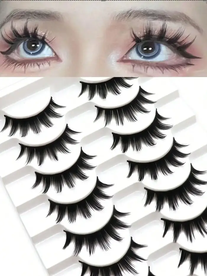 10 paires de faux cils Anime/Manga, cils yeux de démon mignons pour Cosplay pour agrandir les yeux