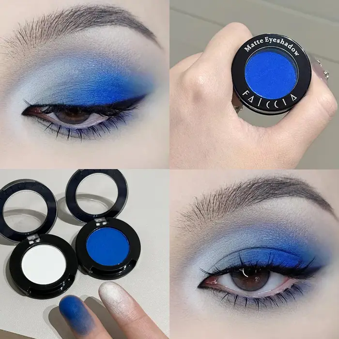 Palette d'ombres à paupières bleu fumé simple Klein