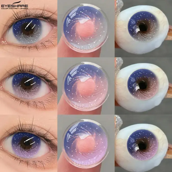 EYESHARE 1 paire de lentilles de Contact violettes pour les yeux rose