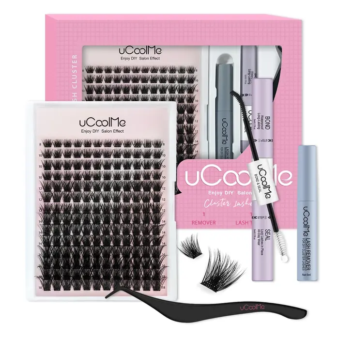 UCoolMe cils magiques 0.05mm bricolage Kit de grappes de cils avec pince à épiler de liaison et de j