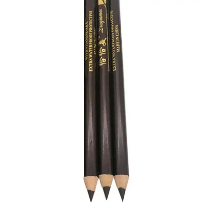 Lot de 3 crayons à sourcils waterproof avec taille-crayon intégré, marron et noir, longue tenue, ant