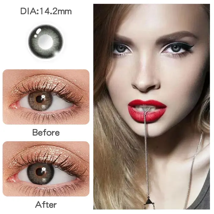 1 paire/2 pièces lentilles marron naturel de mode 14mm