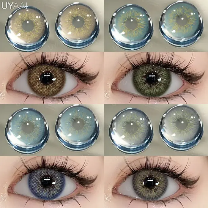UYAAI 1 paire de lentilles naturelles couleur marron