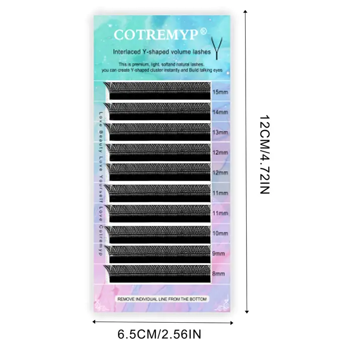 Extension de cils individuels en forme de yy