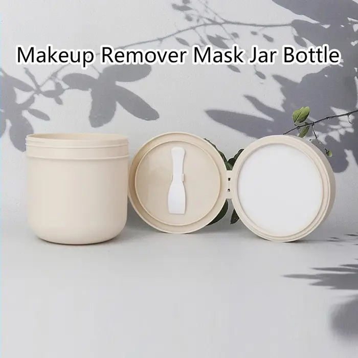 Pot démaquillant rechargeable de 300/400ml, 1 pièce, avec cuillère, Pot de maquillage vide en plastique, Pot de voyage pour crème pour le visage, Lotion, récipient cosmétique