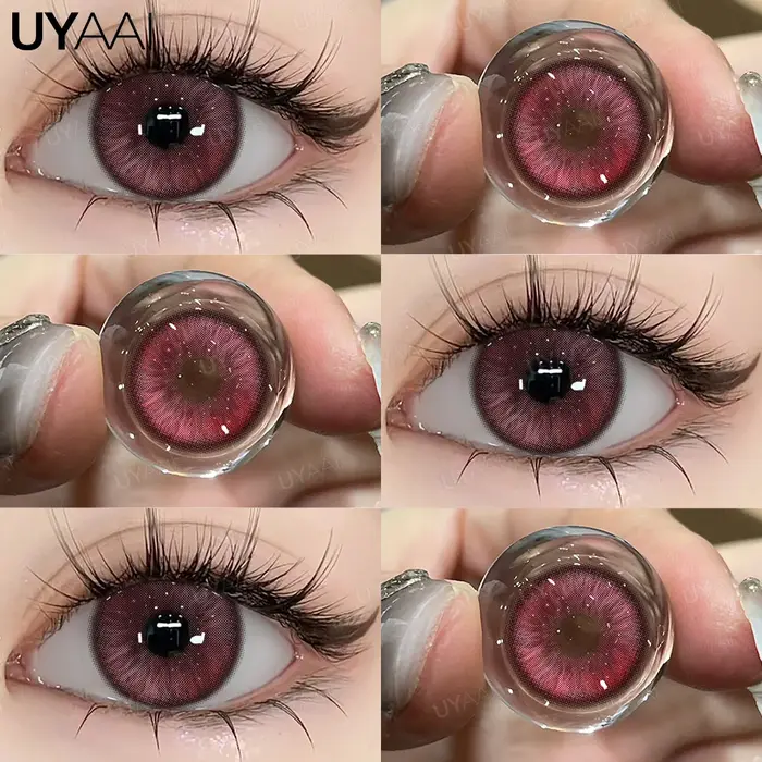 UYAAI 1 paire de lentilles de cosplay roses pour les yeux