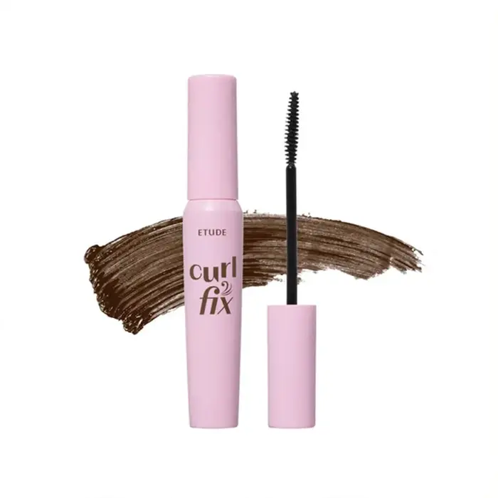 ETUDE Curl Fix Mascara 02 Marron, Anti-bavures et Volumisant, Tenue des cils et fini naturel, Cosmét