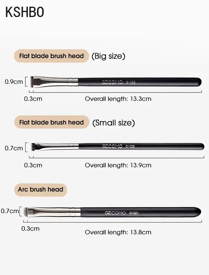 KSHBO Eyeliner brosse à sourcils ne mange pas de poudre facile à guérir la main lame tête plate circulaire Arc réparation des yeux pinceau de maquillage