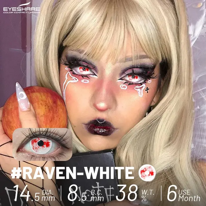 EYESHARE Lentilles de contact rouges pour cosplay