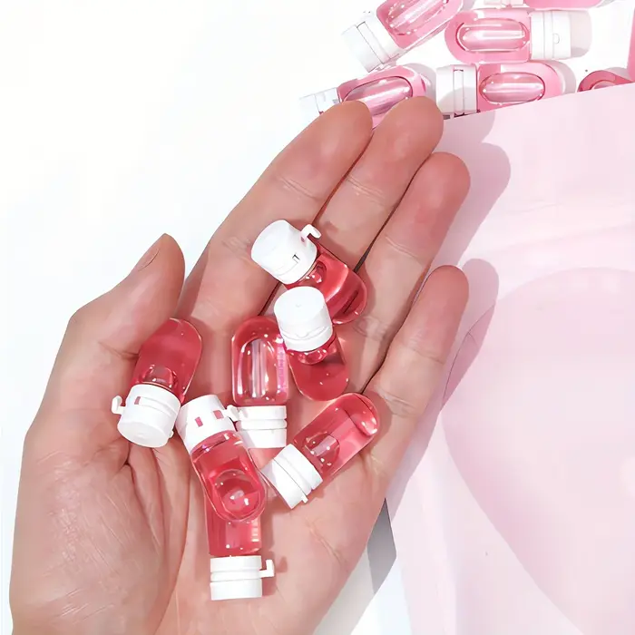 Bouteille de voyage transparente anti-fuite pour démaqucorporelle et gratitude, distributeur portable avec bouteille d'essence à couvercle rabattable séparée, 10 pièces