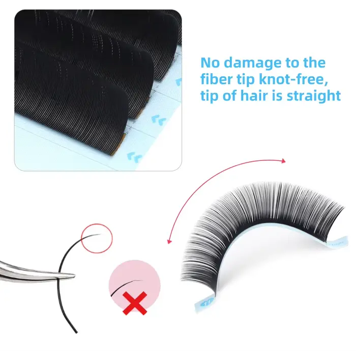 AGUUD noir mat Extension de cils individuelle Volume professionnel coréen PBT cachemire plateau d'ex