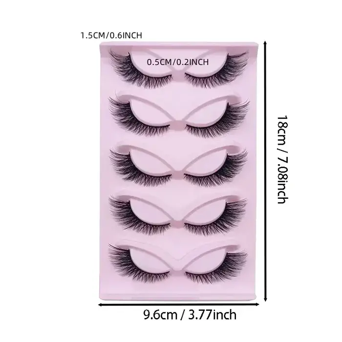 5 paires de cils yeux de chat