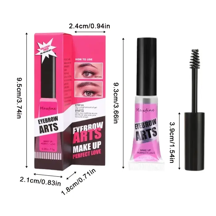 Mascara teinté pour sourcils imperméable longue durée, gel pour sourcils à brosse fine, maquillage naturel 3D pour sourcils effilés pour un style quotidien