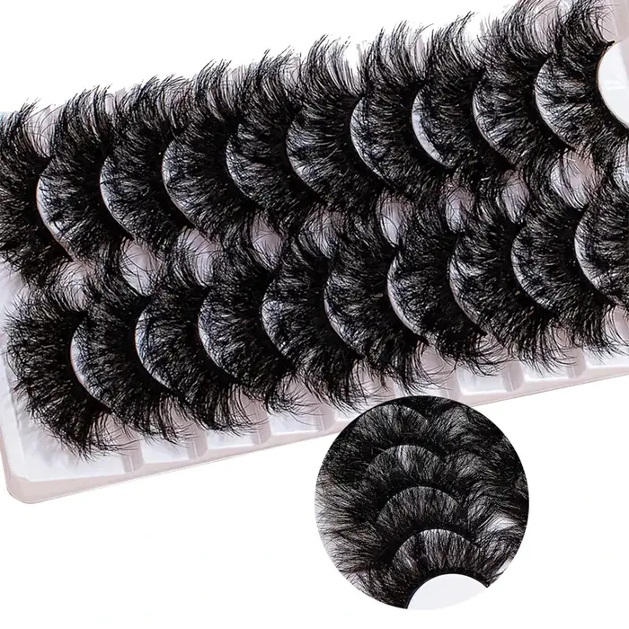 10 paires de faux cils volumineux