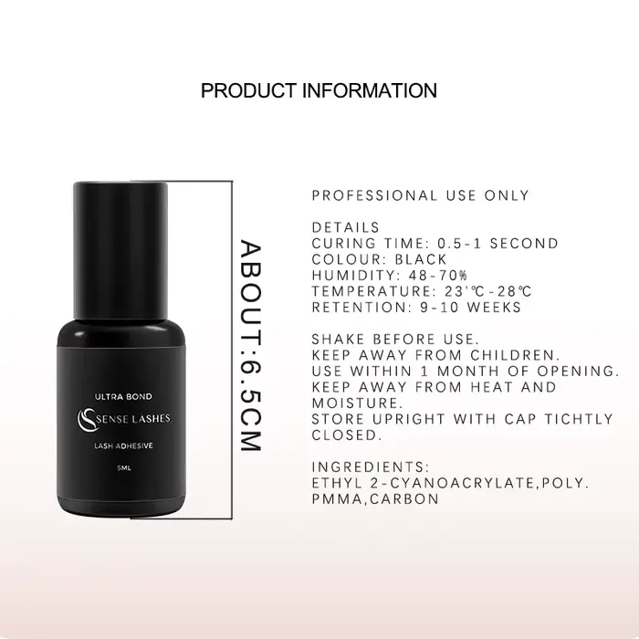 SENSE LASHES 10 bouteilles de colle à cils 5ml adhésif pour cils pegamento de pestañas adhésif exten