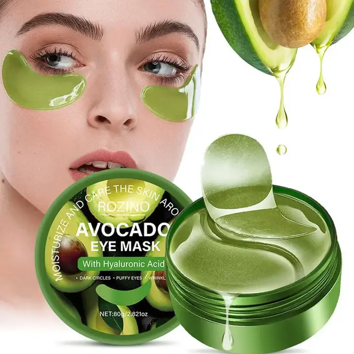 Masque pour les yeux à l'avocat, masque hydratant pour les yeux, réduit les cernes et les poches, patchs pour les yeux lissants et hydratants pour les soins quotidiens des yeux