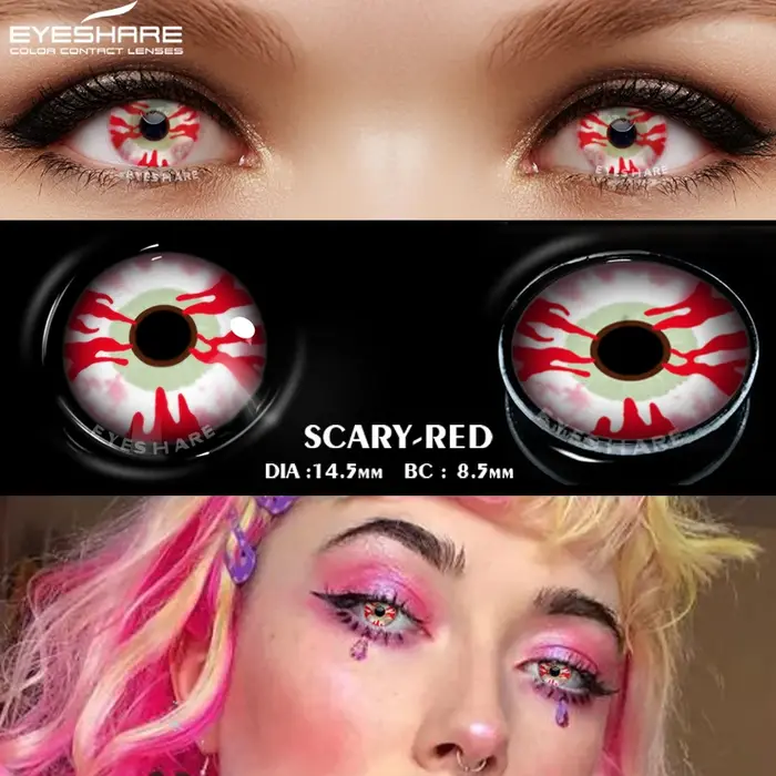 EYESHARE 2 pièces/paire Halloween lentilles de Contact colorées Anime Cosplay yeux