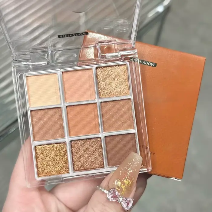 Palette de fards à paupières bleus, 9 couleurs, mat, nacré, imperméable, Pigments pour les yeux, pou