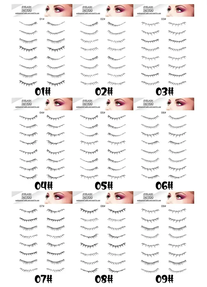 LovQuito-Autocollants de tatouage de cils inférieurs