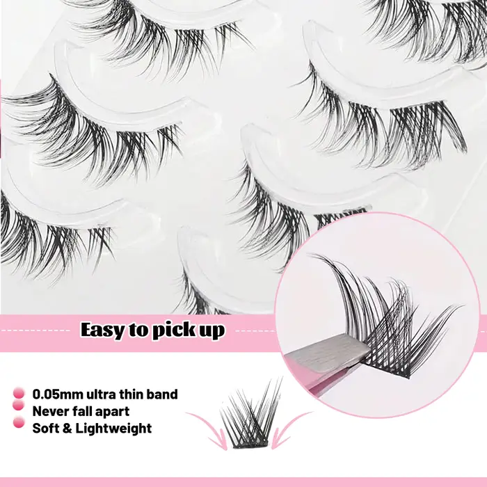 5 paires : faux cils naturels