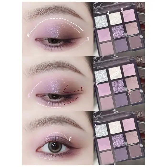Palette de fards à paupières Rose 9 couleurs