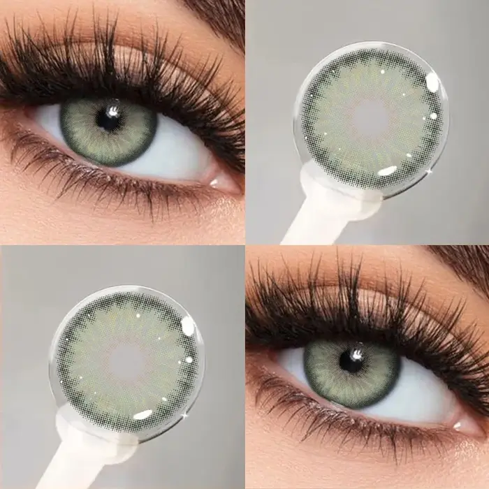 MILL CREEK 1 Paire de Nouvelles Lentilles de Contact Colorées Naturelles Vertes pour les Yeux Marron
