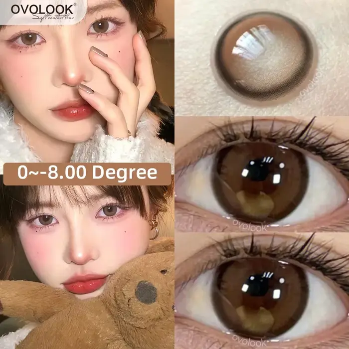 1 paire (2 pièces) lentilles de Contact marron naturel pour les yeux