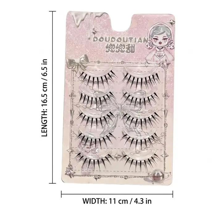 5 paires de faux cils naturels effet poupée