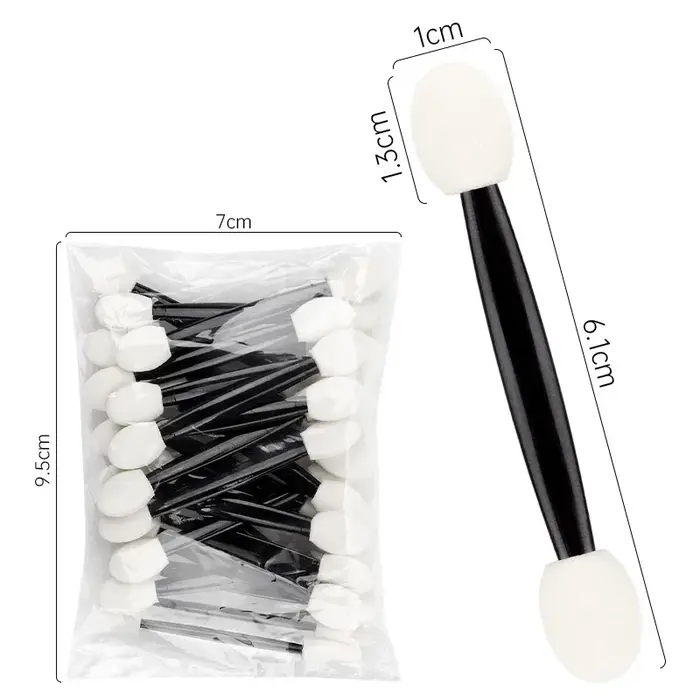 Applicateurs d’ombres à paupières jetables à double embout 25/100 pcs – mini éponges en latex – outils de maquillage