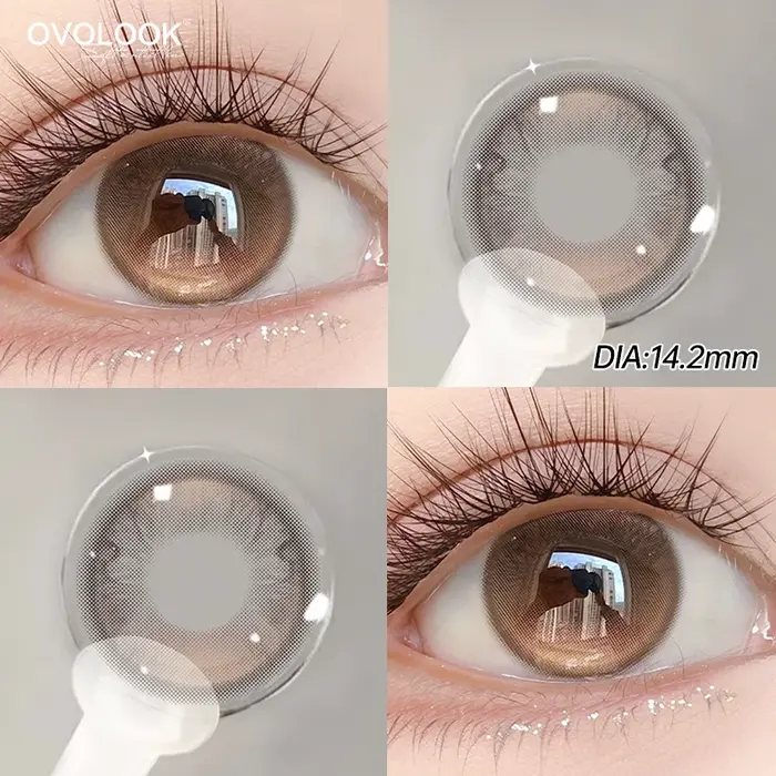 1 Paire de lentilles de contact marron grandes pour maquillage des yeux