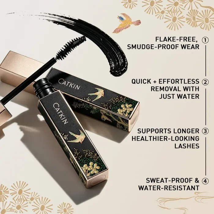 Mascara CATKIN Noir, Volumisant et Allongeant, Imperméable, Pour Halloween et Cosplay, Crée des Cils Plus Longs, Plus Épais et Dramatiques, Prêts pour les Fêtes