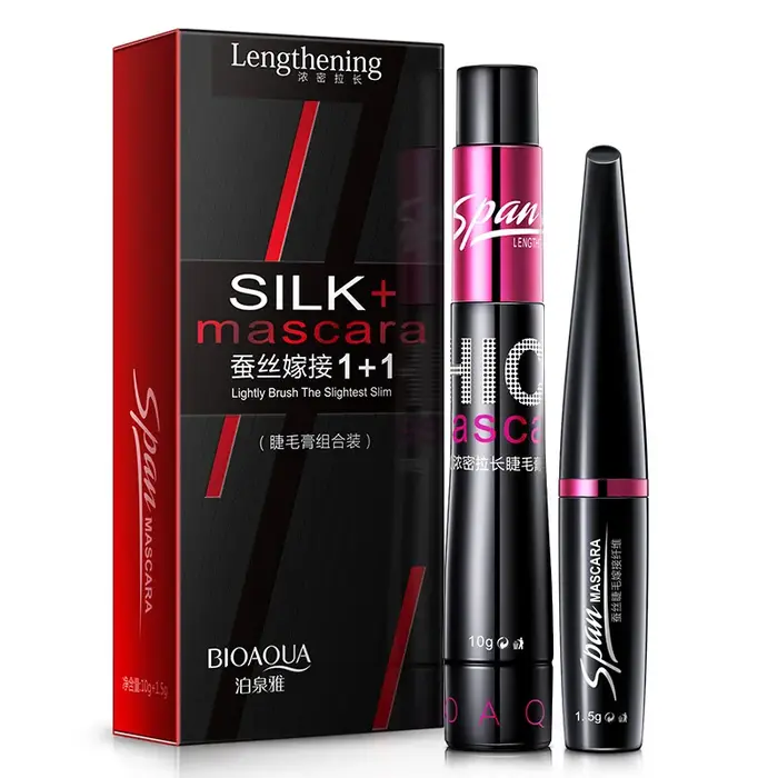 Mascara en soie 1 + 1 4D fibre cosmétiques Mascara 3D cils allongeant maquillage professionnel compl