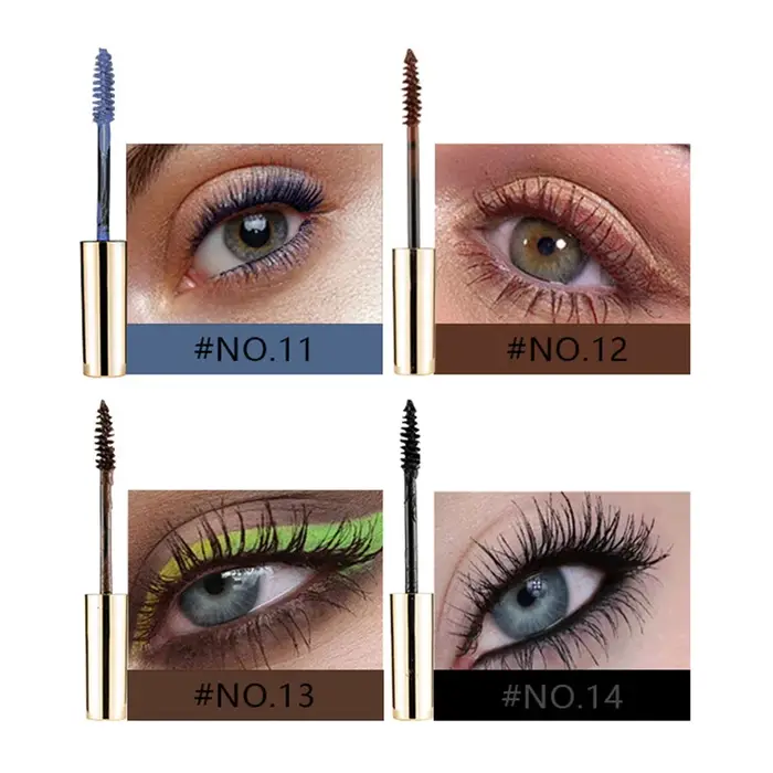 Mascara Volumisant et Courbant Arc-en-ciel 12 Teintes Imperméable Anti-écaillage Effet Volume Cils Violet Bleu Rose Vert Rouge Longue Tenue